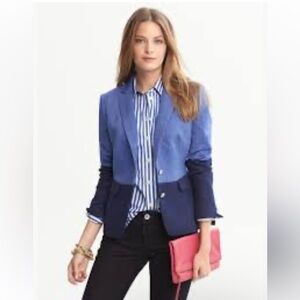 Banana Republic Blue Colorblock Blazer professional Size 6